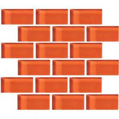 Crossville Glass Blod Brick 2 X 4 Mosaic Orange Sizzle Tile & Rock