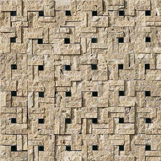 Crossville Labyrinth Split Mosaic Noce/black Tile & Stone