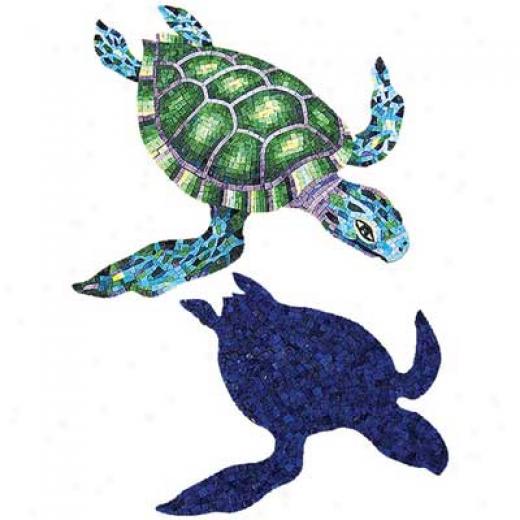 Daltile Glass Mosaic Murals Marine Turtle 48 X 62 Tile & Stone