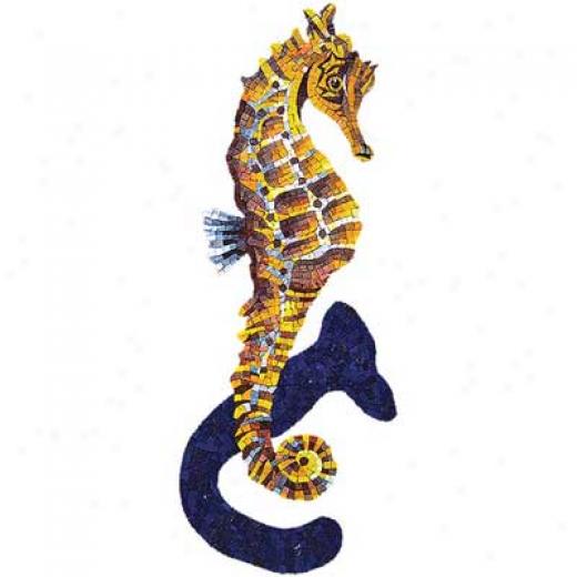 Daltile Glass Mosaic Murals Seahorse With Shadow 13 X 32 Tile & Stone