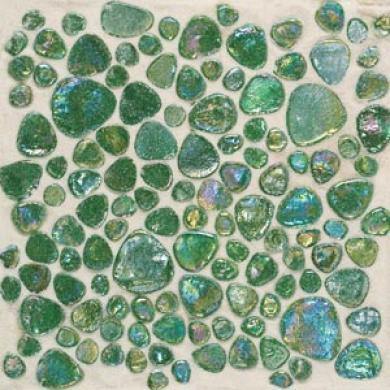 Daltile Glass Pebbles Mosaic Emerald Green Iridescent Tile & Stone