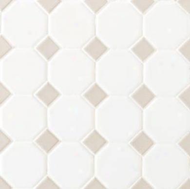 Daltile Octagon & Point Matte White/gray Gloss Dot Tile & Stone