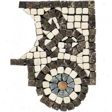 Daltile Tumbled Natural Stone Mosaic Accents Marfil/emperador Scroll Corner Tile & Stone