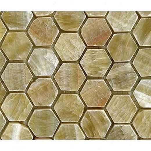 Diamond Tech Glass Marble Series Hexagon Polished Mosaic Honey Onyx Tile & Stone