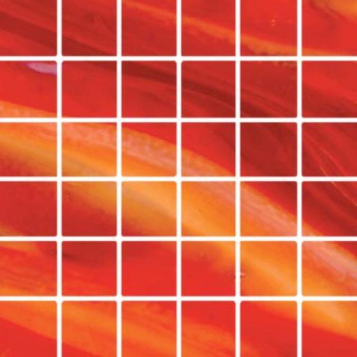 Diamond Tech Glass Stained Glass Mosaic Clear Red Opalescent Tile & Stone