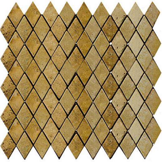 Emser Tile Antique & Tumbled Stone Inlaid 1.25 X 2 Rhomboid Trav Ancient Tumbled Oro Tile & Stone