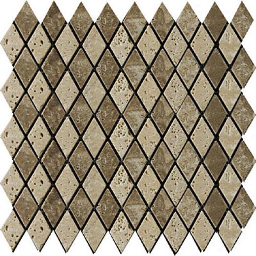 Emser Tile Antique & Tumbled Stone Mosaic Blends 1.25 X 2 Rhomboid Tdav Fontane Tumbled Ivory Classis/walnut Tile & Stone