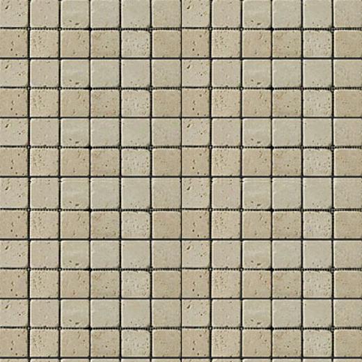 Emser Tile Antique & Tumbled Stone Mosaic 1 X 1 Square Trav Fontane Tumbbled Ivory Classic Tile & Stone
