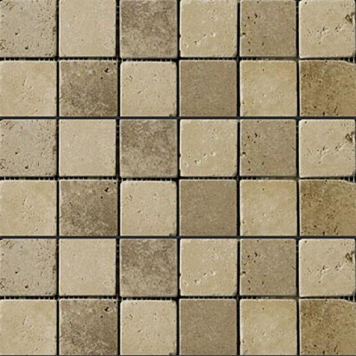 Emser Tile Antique & Tumbled Stone Mosaic Blends 2 X 2 Square Trav Ancient Tumbled Beige/mochs Tile & Stone