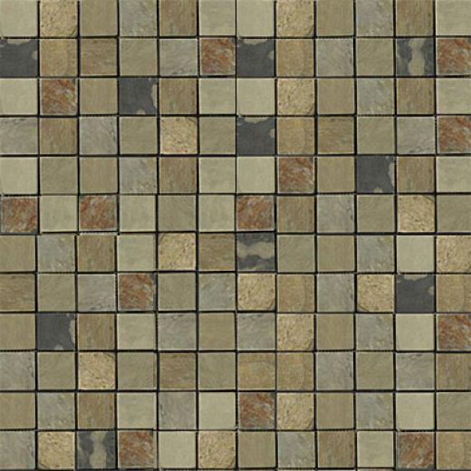 Emser Tile Antique & Tumbled Stone Mosaic 1 X 1 Square Slate Tumbled Autumn Lilac Tile & Stone