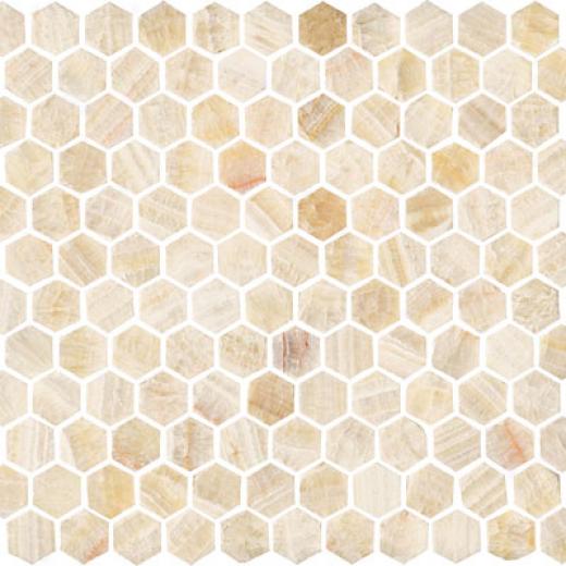 Florida Tile Pierta Art Mosaics Hexagon Polished Honey Onyx Tile & Stone
