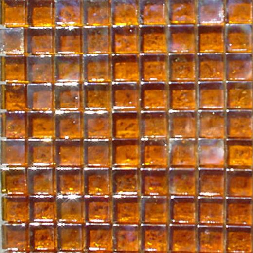 Maestro Mosaics Seaside Glass Mosaic Amber Dark Tile & Rock