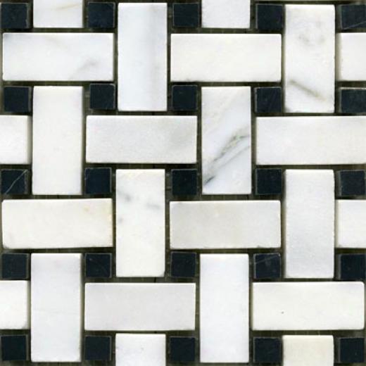 Maestro Mosaics Stone Basketweave Mosaic White Statuary Murky Tile & Stone