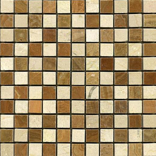 Maestro Mosaocs Stone Mosaic Checkerboarx Crema Timber Tile & Stone