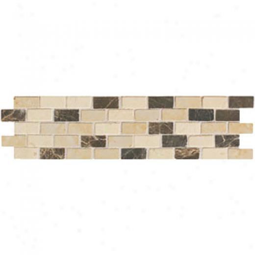 Mohawk Artistic Colledtion - Accent Statements - Stone Emperador Crema Gold Brick Join Pattern Border Tile & Stone