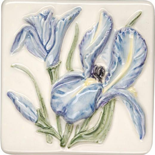 Original Style Bouquet De Fleurs Clematis 4 X 4 Irises Tile & Stone