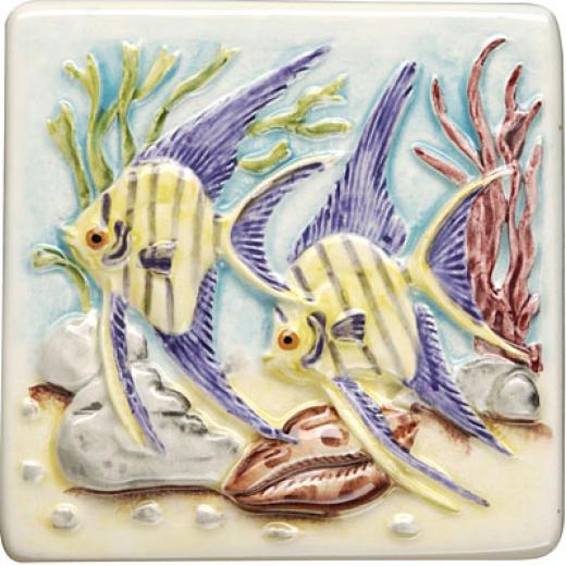 Original Style Coral Ree fClematis 4 X 4 Seahorses Tile & Stone