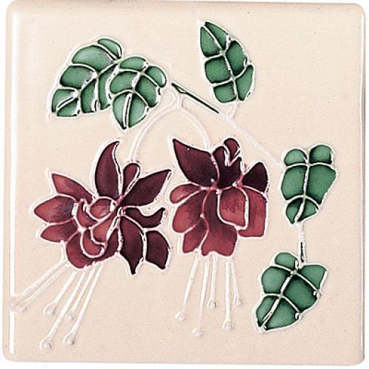 Original Style Floral Garland Clematis 4 X 4 Fuschia Tile & Free from ~s