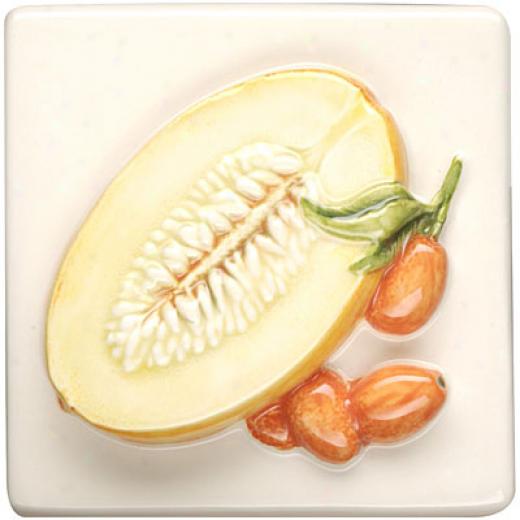 Inventive Style Fruits Exotiques Hand Painted 4 X 4 Melon Kumquats Tile & Stone