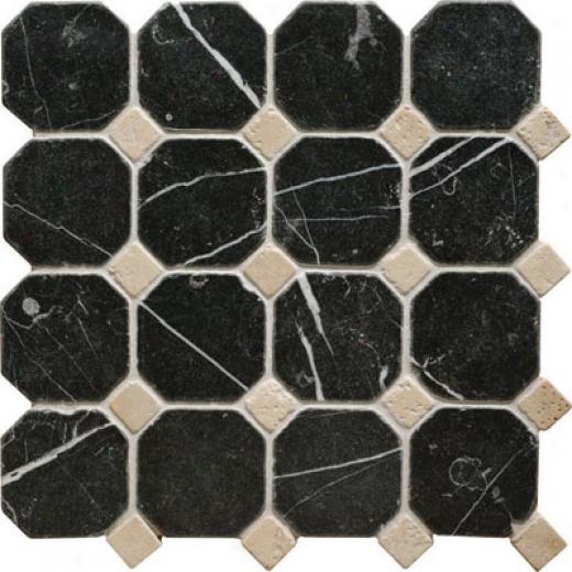 Original Style Venetian Octagon Mosaic Black/crema Tile & Stone