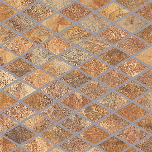 Porcellana Di Rocca Opus Slate Small Rhomboid Mosaic Gold Tile & Stone