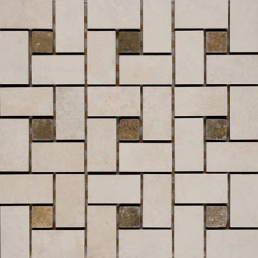 Vallelunga Villa Afriana Spiral Mosaic W/marble Insert Royal Mosaic Tile & Stone