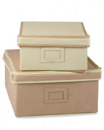 Canvas Storage Boxes, Set Of 2