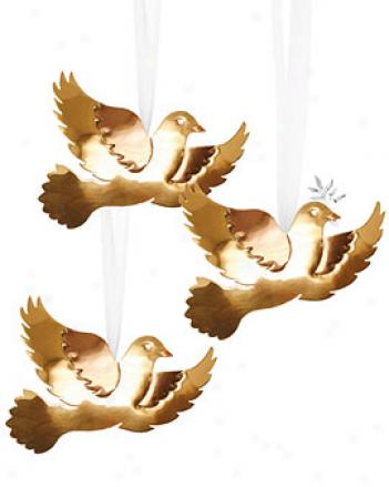 Peace Dove Ornaments, Set Of 3