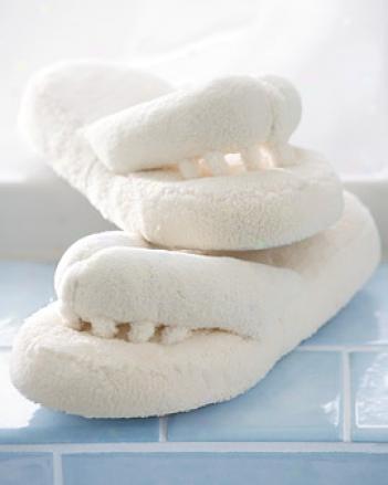 Spa Slippers, Ivory