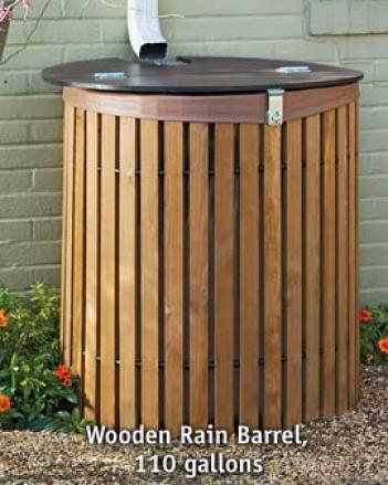 Wooden Rain Barrel, 110 Gallon