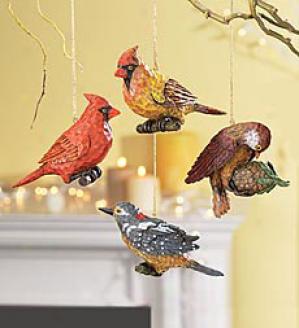 Bird Ornaments, Set Of 4
