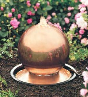 Copper Gazing Ball Fountain