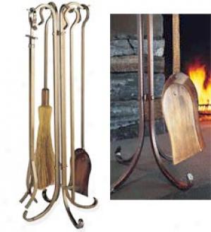 Copper Plated Fireplace Toolset