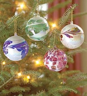 Glass Ornaments, Set Of 4