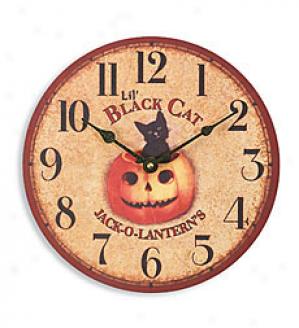 Lil' Black Cat Clock