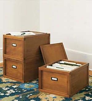 Stacking File Boxes, Set Of Three