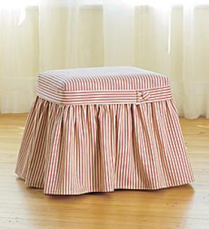 Ticking Stripe Cube Slipcover  Red Only