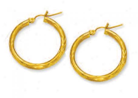 10k Yellow 3 Mm Hoop Earrings