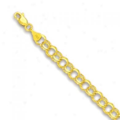 10k Yellow 4 Mm Charm Bracelet - 8 Inch