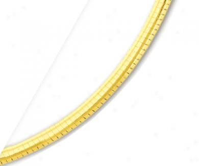 10k Yellow 4 Mm Omega Necklace - 17 Inch