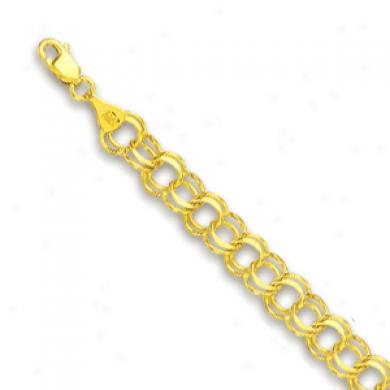 10k Yellow 5 Mm Charm Bracelet - 7 Inch