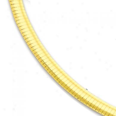 10k Yellow 6 Mm Omega Bracelet - 7 Inch