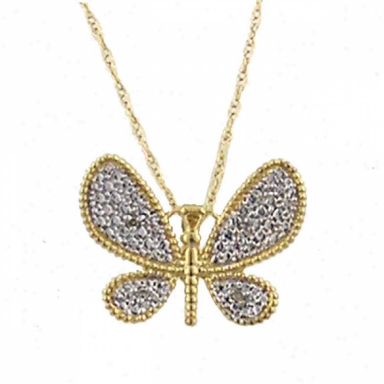 10k Golden Butterfly Diamond Pendant