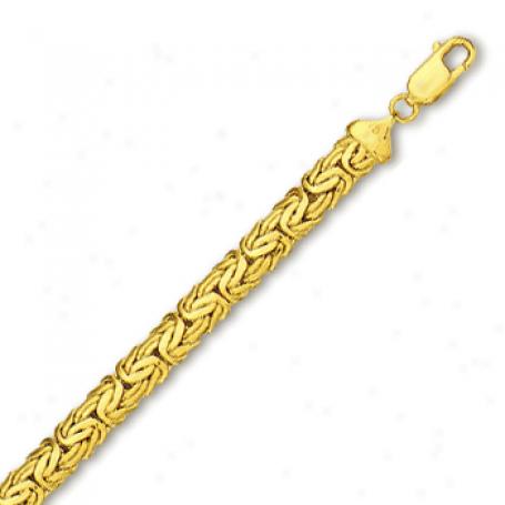 10k Yellpw Byzantine Bracelet - 7 Inch