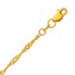 10k Yellow Gold 10 Inch X 2.1 Mm Singapore Chain Anklet