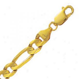 10k Yellow Gold 22 Inch X 7.0 Mm Figaro Chain Necklace