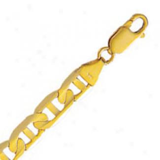 10k Yellow Gold 22 Inch X 7.5 Mm Mariner Link Necklace