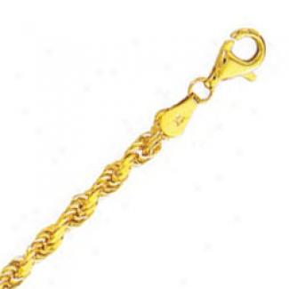 10k Yellow Gold 24 Inch X 4.0 Mm Rope Chain Necklace