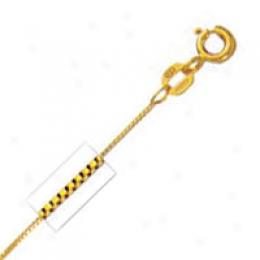 10k Yellow Gold 24 Inch X .6 Mm Box Chain Necklace