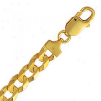 10k Golden Gold 30 Inch X 7.1 Mm Curb Chain Necklace